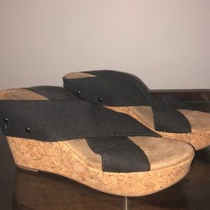 Merona Elastic Band Cork Wedges Sandals 11M